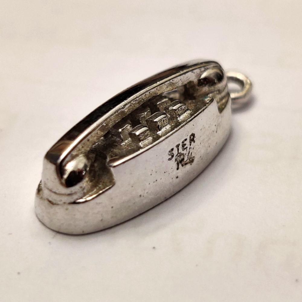 Vintage Telephone Sterling Silver Charm Pendant